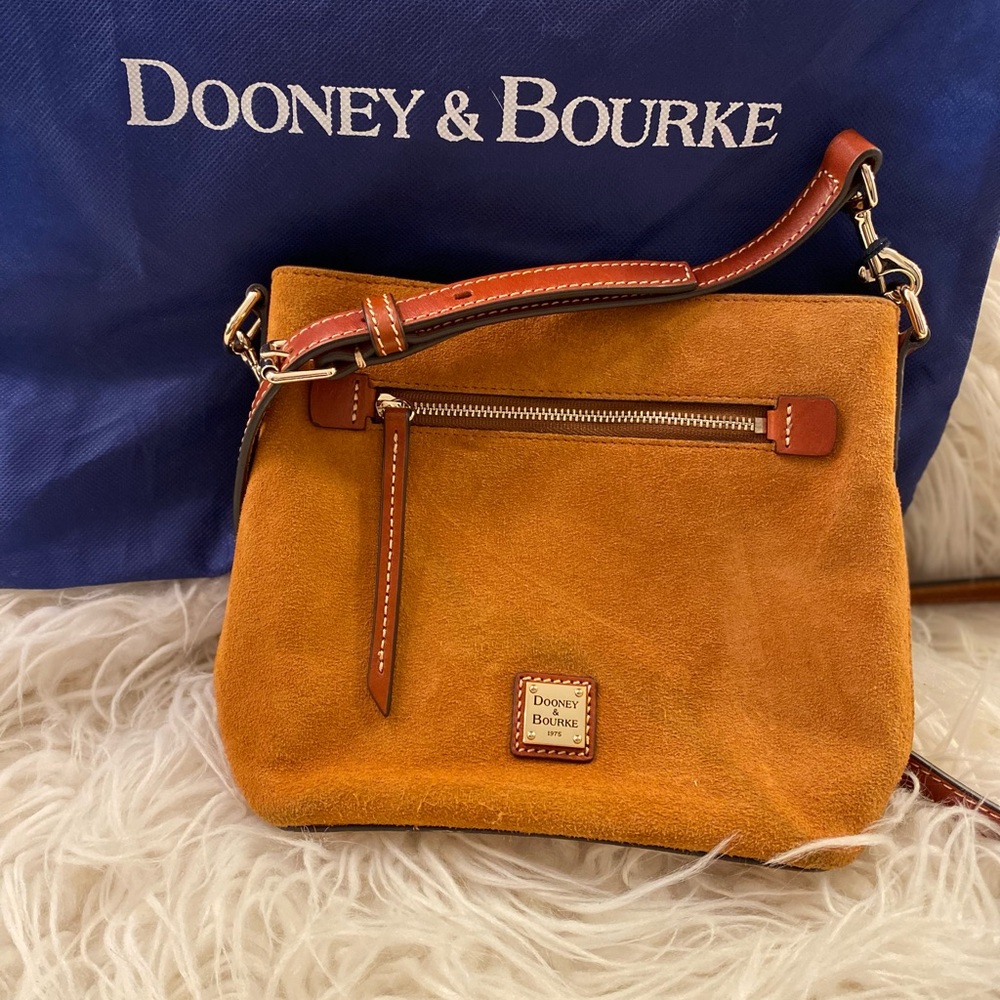 Dooney & Bourke Mustard Suede Crossbody Bag
